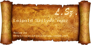 Leipold Szilvánusz névjegykártya
